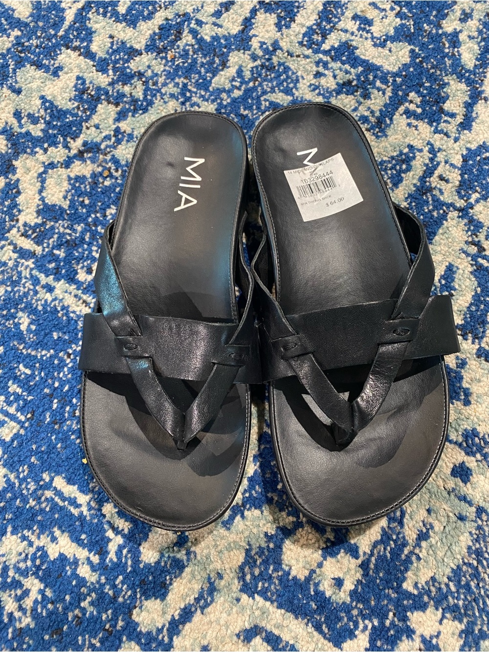 MIA Black Leather Sandals